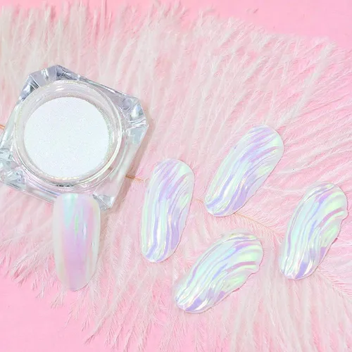 Vista 9 de Brillo holográfico para uñas, arco iris, neón, cromado, efecto de polvo de uñas, decoración de escamas, punta de polvo de uñas cromada, accesorios