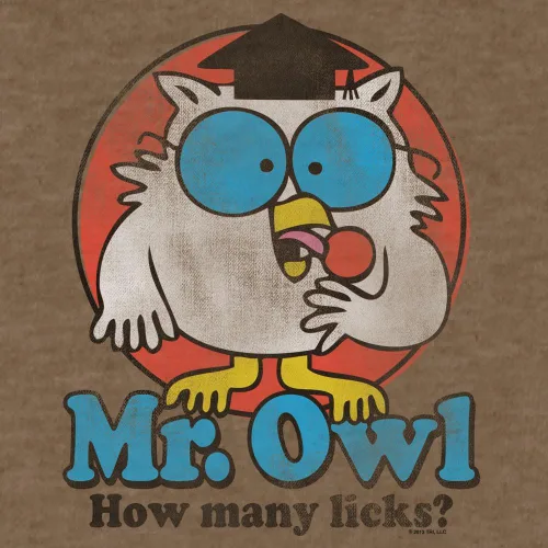Vista 2 de Tee Luv Men's Mr Owl How Many Licks Shirt - Vintage Tootsie Pop Graphic T-Shirt