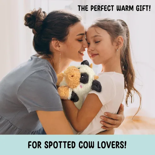 Vista 8 de Vacas de peluche microondables y ponderadas - Almohadilla de calentamiento sin olor de 1.5 libras para aliviar los calambres menstruales, el dolor