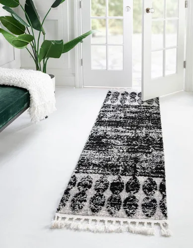 Vista 12 de Unique Loom Cherokee Collection Alfombra de área - Asheville (rectangular 2' 0" x 3' 0", negro/marfil)