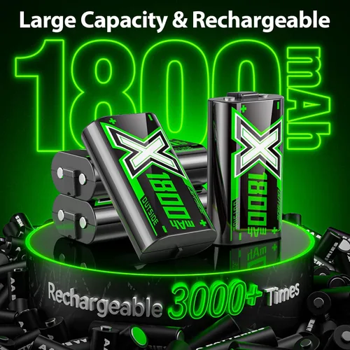Vista 3 de Kytok Paquete de baterías recargables cargador de batería compatible con Xbox OneSeries XSXbox Elite 4 x 1800 mAh controlador de batería de repuesto