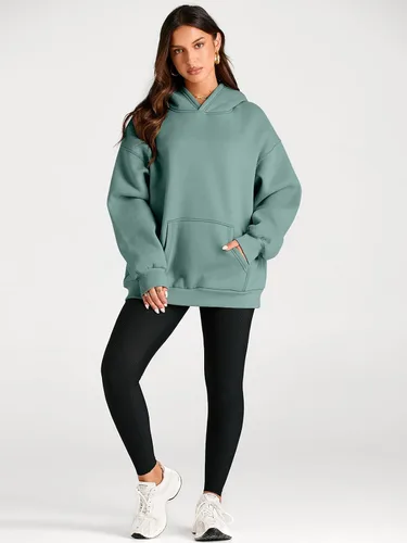 Vista 71 de Trendy Queen - Sudaderas extragrandes con capucha para mujer, suéteres de manga larga, sin botones, de vellón, de otoño, ropa de invierno