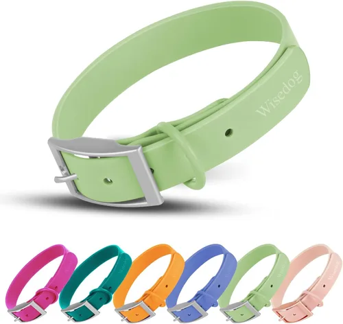 Vista 13 de Wisedog Collar de perro impermeable: ajuste múltiple de 7 a 23.6 pulgadas, correa recubierta de goma suave, fácil de limpiar, para perros pequeños