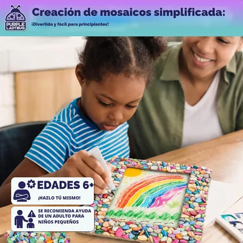 Vista 5 de Kit de manualidades de marco de fotos de mosaico para niñas de 8 a 12 años