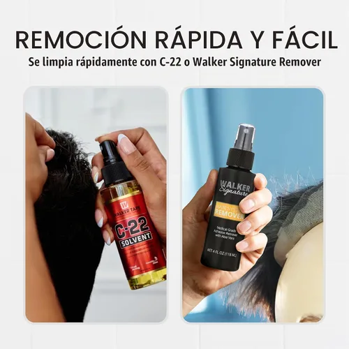 Vista 6 de Walker Tape Adhesivo de fijación extrema con cepillo de 1/2 fl oz, pegamento de peluca de encaje impermeable de máximo desgaste para pelucas