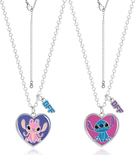 Vista 5 de Disney Lilo & Stitch - Juego de 2 collares de mejores amigas con dije de BFF y Stitch, con licencia