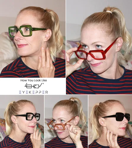 Vista 2 de Eyekepper Gafas cuadradas para mujer, paquete de 5 lentes elegantes para mujer