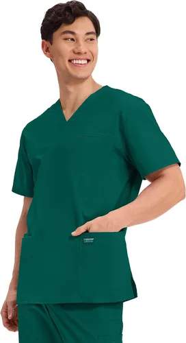 Vista 2 de Cherokee WW Professionals WW695 - Camisa de uniforme sanitario para hombre, con cuello en V