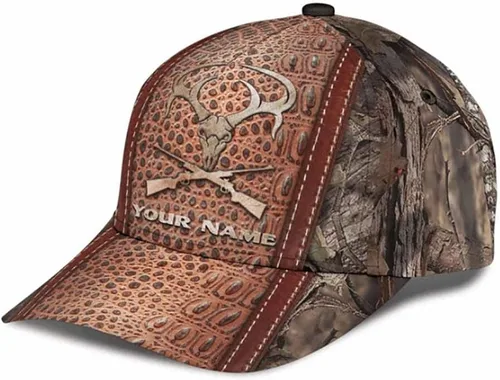 Vista 4 de Gorra clásica de caza personalizada con patrón seco, gran artículo para hombres y mujeres