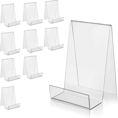 Vista 8 de ZOEY Soporte acrílico para libros de lectura, soporte ajustable para libros con base giratoria de 360 grados y soporte elevador plegable