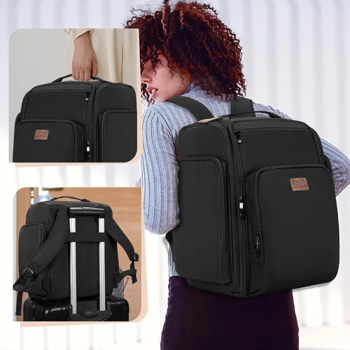 Vista 6 de BAFASO Mochila de maquillaje con 4 bolsas extraíbles y 1 bolsa para cepillos, estuche de maquillaje de viaje con múltiples espacios