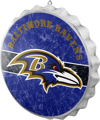 Vista 17 de NFL Team Logo Distressed Metal Hanging Wall Bottle Cap Sign