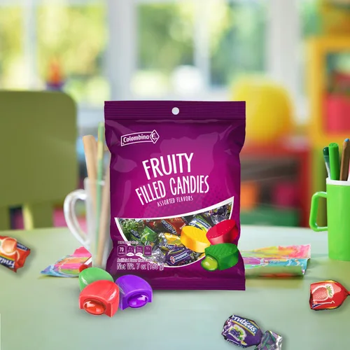 Vista 4 de Colombina Sweet Delights – Caramelos rellenos de frutas de 7 onzas – Cáscara dura y centro suave líquido – Piña, uva, manzana verde, fresa sabores