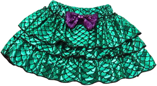 Vista 4 de AmzBarley Conjunto de falda de sirena para bebé, para primer cumpleaños, princesa, Halloween, fiesta, 3 piezas