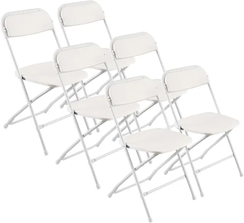 Vista 13 de VEVOR Juego de 4 sillas plegables, sillas plegables con cojín acolchado, sillas de fiesta portátiles con marco de metal reforzado, asiento apilable
