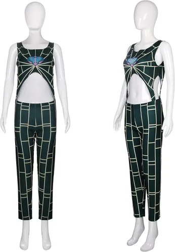 Vista 2 de HORNIGHT Jolyne Cujoh - Disfraz de cosplay de aventura extraña para hija de Kujo Jotaro, disfraz de Halloween, chaleco y pantalones para adultos