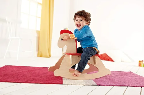Vista 2 de Caballo de madera Hape Wood Rock and Riders, Beige