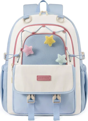 Vista 11 de LOVEVOOK Mochila escolar para niñas, estudiantes, niños, Lavanda (Lavender Dream), 15,6 pulg., Mochila Daypack