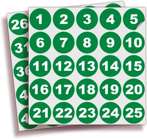 Vista 8 de iSYFIX Calcomanías negras de números consecutivos – 1 a 50, 1 pulgada, 1 juego – Vinilo autoadhesivo de alta calidad ideal para inventario