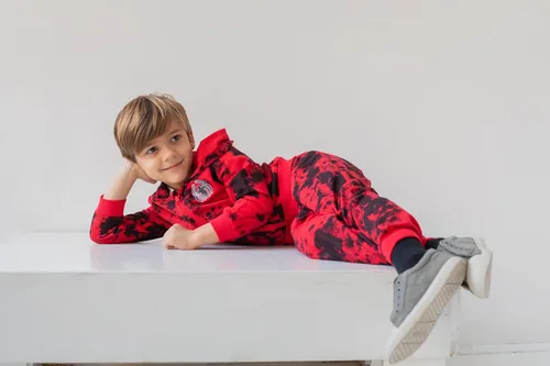 Vista 2 de Marvel Spider-Man Tie Dye - Sudadera con capucha y cremallera para niños grandes