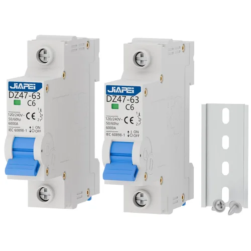 Vista 13 de Paquete de 2 disyuntores en miniatura, 1 poste 25 amperios, 120 V/240 V CA, viaje magnético térmico MCB C25, montaje en riel DIN
