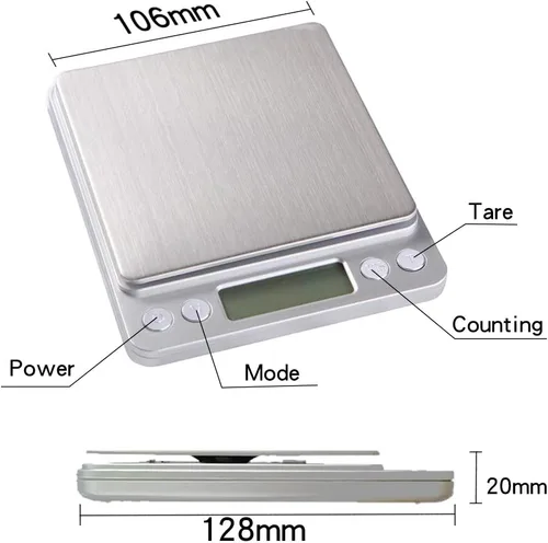Vista 3 de Escala digital LCD 6.6 lbs 0.00 oz báscula de pesaje electrónica mini precisión gramos balanza de peso para cocina