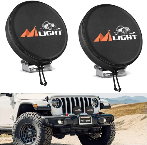 Vista 14 de Nilight Cubierta de barra de luz LED de 22 pulgadas, funda protectora de nailon negro, ajuste universal, barra recta y curva, impermeable, a prueba