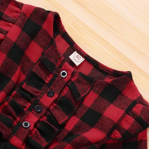 Vista 4 de Vestido de Navidad para niñas pequeñas, con volantes, diseño de búfalo, tutú, tul, vestido de princesa