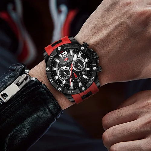 Vista 4 de Mini Focus Men Watches Unique Casual Wrist Watches (ChronographWaterproofLuminousCalendar24 Hours) Silicon Band Fashion Watches for Men