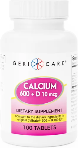Vista 9 de GeriCare Calcio 600mg - Vitamina D 10mcg Tabletas - Salud ósea - Suplemento nutricional, 60 unidades (paquete de 1)