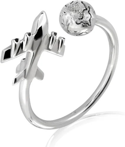 Vista 2 de WithLoveSilver - Llavero de plata de ley 925 para avión y globo, Plata de ley