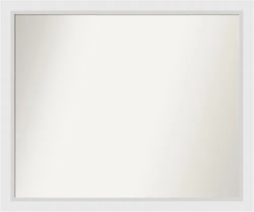 Vista 387 de Amanti Art Espejo de baño blanco para sobre el fregadero, 24 x 26 pulgadas, espejo rectangular blanco y blanco, marco de madera contemporáneo