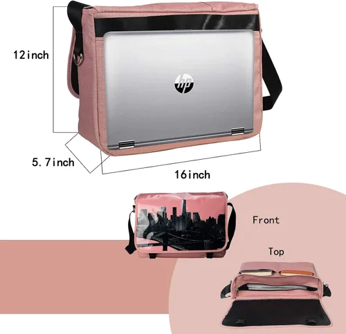Vista 3 de Bolso clásico de mensajero de la lona de la manera del bolso del equipaje del hombro del ordenador portátil bolsos para uso