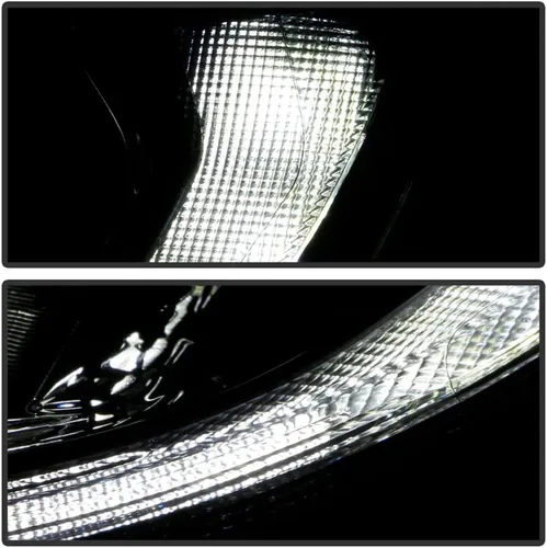 Vista 7 de ACANII - Para [tipo halógeno] 2016-2021 Honda Civic Chrome Housing LED DRL Proyector Faros Faros Par Izquierdo+Derecho
