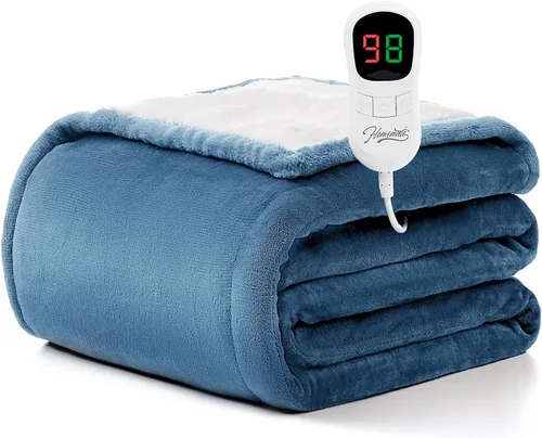Vista 21 de Homemate Heated Blanket Electric Throw 50"x60" Heating Blanket ETL Cert 02 - Navy Blue