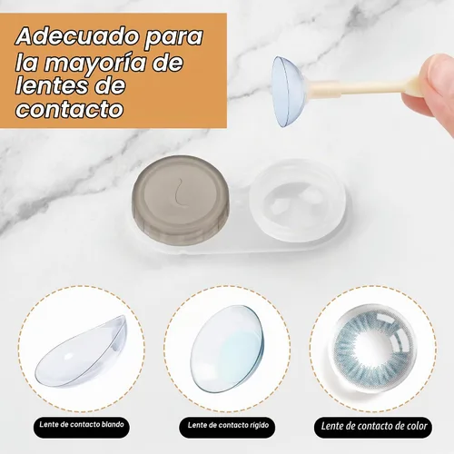 Vista 5 de Estuche de lentes de contacto de Rose Design Adecco LLC para almacenamiento para el hogar y viaje con espejo, Negro