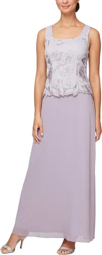 Vista 3 de Alex Evenings Vestido tipo chaqueta de encaje de dos piezas para mujer (talla pequeña y regular)
