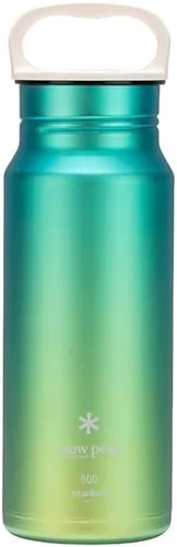 Vista 6 de Botella Snow Peak Titanium Aurora, Durable, Liviana, Botella de Agua para Acampada, Senderismo, Mochilero, Azul, 800ml Duradero, ligero, camping
