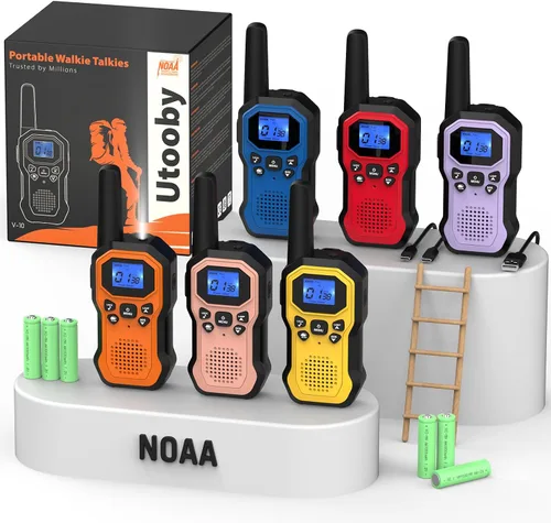 Vista 8 de Radios de 2 vías para adultos Walkie Talkies de largo alcance para niños, recargable, paquete de 6, camping, senderismo, esquí, equipo de crucero