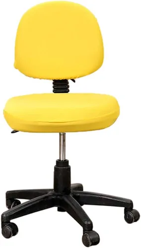 Vista 3 de Fdit Funda protectora universal para silla de oficina, 2 piezas, funda protectora elástica y giratoria para silla de dibujo (amarillo)