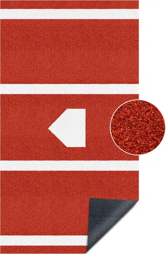 Vista 6 de Baseball Hitting Mat Baseball Batting Turf with Batters Box and Home Plate