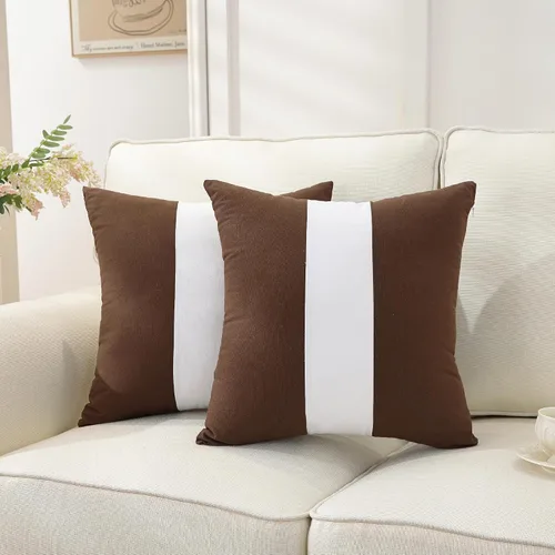 Vista 16 de TAOSON - Funda de cojín cuadrada de lona de algodón 100% sólida, decorativa, para sofá, cama, silla, decoración del hogar, solo funda, sin relleno