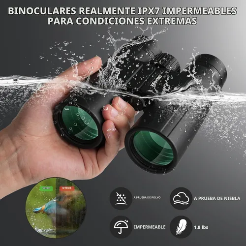 Vista 3 de Prismáticos impermeables 12X42 para adultos de alta potencia UHD