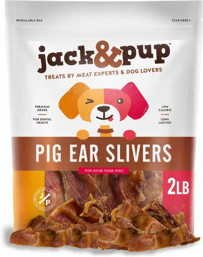 Vista 10 de Jack & Pup Astillas de orejas de cerdo (1 libra) – Masticables naturales de primera calidad para perros, orejas de cerdo, golosinas saludables
