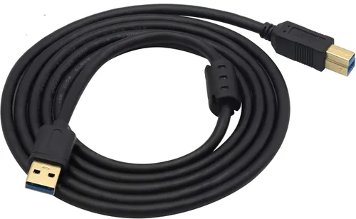 Vista 5 de Cable extensor USB 3.0 tipo B, USB 3.0 A macho a macho tipo B, cable de extensión compatible con Samsung Galaxy S5, Note 3, Note Pro 12.2, disco