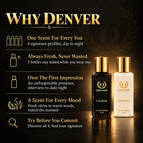 Vista 3 de Denver Hamilton - Set de regalo de lujo para hombre, colección Eau de Parfum Hamilton, Caliber, Imperial and Honour Perfume de larga duración