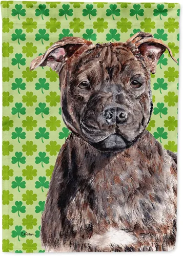 Vista 218 de Caroline's Treasures SS4442GF Affenpinscher Bandera de jardín con retrato de trébol del día de San Patricio para buzón, bandera decorativa