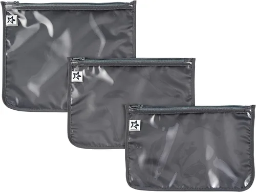 Vista 11 de Tiny Twinkle Bolsas organizadoras de pañales, paquete de 3 bolsas organizadoras de viaje transparentes a prueba de desorden y bolsa de aseo aprobada
