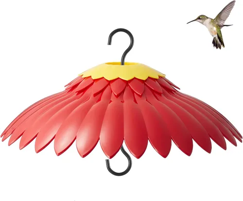 Vista 9 de Beserie Comedero para Pájaros Protector Meteorológico Cubierta de Cúpula Roja Protección contra Lluvia para Comederos de Colibríes con Foso