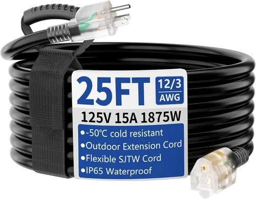 Vista 28 de Cable de extensión de 50 pies para exteriores/interiores con Amarillo